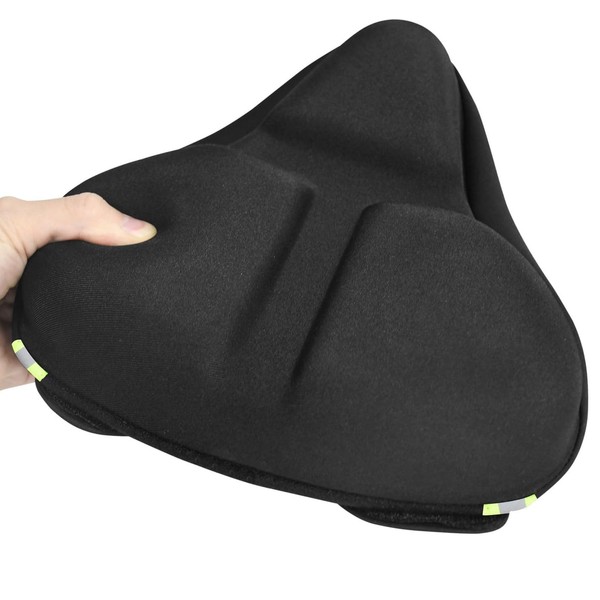 Shock Absorbing Saddle Cover, Fluffy Cushion, For Bicycles, Black, Easy