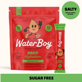 Waterboy Daily Hydration | 4x Electrolytes & Sugar Free | Electrolyte Powder Sticks | Gluten Free, Non-GMO:_Cucumber Citrus_15 Sticks