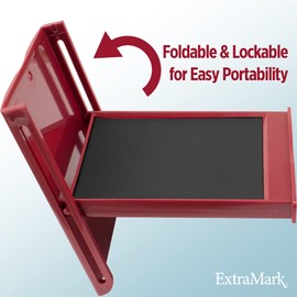 ExtraMark Portable Felt Stamp Pad with SnapTight Foldable Lid - Size 2"x3" - Crimson Red Color