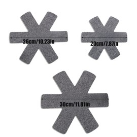 Pot and Pan Protectors, 9 Pieces Pot Pan Protectors for Stacking, Pot Dividers Pads, Stacking Pan Protectors, Adjustable Felt Thermal Insulation Mat, for Protecting and Separating Pots, Gray