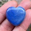 Ladeukoi 5Pcs Natural Blue Aventurine Crystal Love Heart Stone, Polished