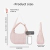 Puffer Crescent Shoulder Bag for Women, Nylon Quilted Bag, Underarm