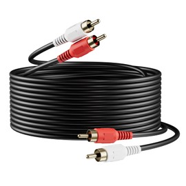 Sjorks RCA Cable 75ft,2RCA Male to 2RCA Male,Audio Stereo Subwoofer Cable [Hi-Fi Sound] Auxiliary Audio Cord for Home Theater, HDTV, Amplifiers, Hi-Fi Systems,Speakers and etc