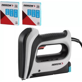 Arrow Corded Electric Staple Gun Stapler with 3750PCS T50 1/4" 3/8" 1/2" Staples