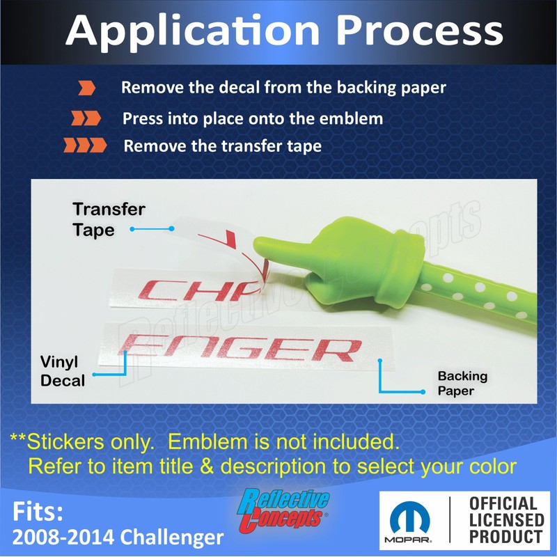 Challenger Grille Emblem Overlay Decal - 08-14 Challenger - (Color:
