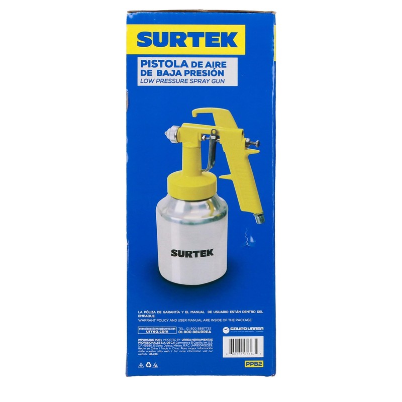 Surtek PPB2 Pistola para pintar de baja presión, capacidad 1000