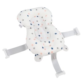 Baby Bath seat Cushion, Foldable Adjustable Infant Bath, Bathing Tub Seat Newborn Bath Anti Slip Cushion Seat for Newborn Baby (White Stars)