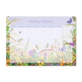 Exacompta - Ref GS011Z Weekly Planner, 90gsm Paper 210mm x 297mm A4 Landscape in Style, 40 Sheets with a Butterfly Design, , Great for Getting Organised