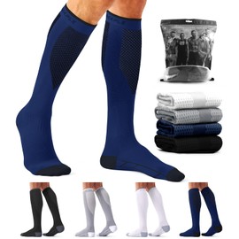 4 Pairs Compression Socks for Women and Men-Circulation Best Support Socks for Running,Athletic,Cycling