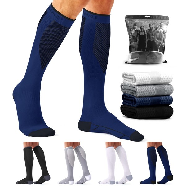 4 Pairs Compression Socks for Women and Men-Circulation Best Support