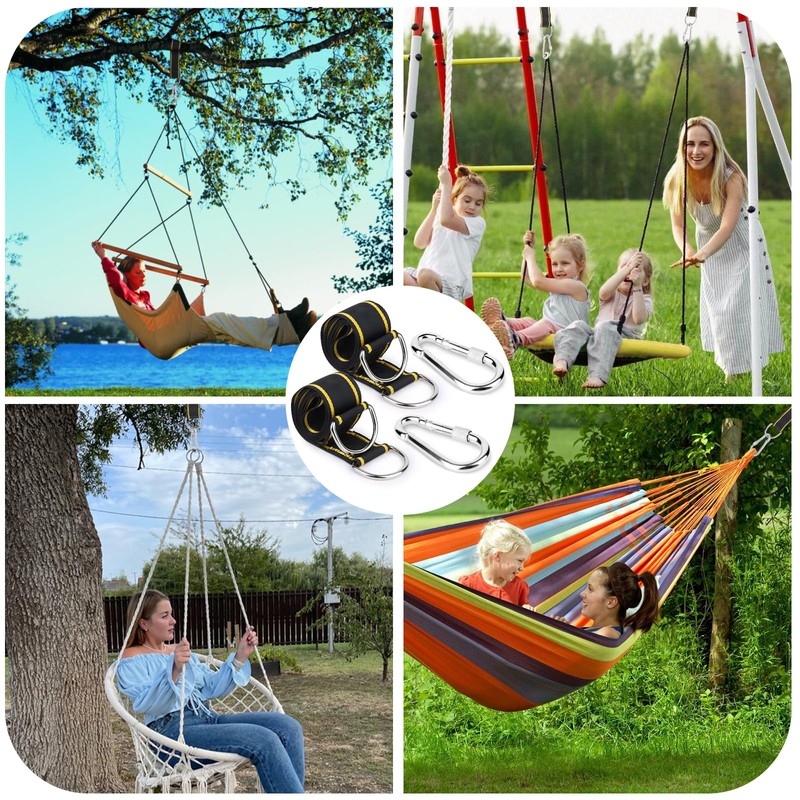 Swing attachment, hammock attachment, hammock suspension mounting set, hanging chair