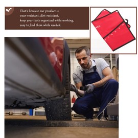 WHAMVOX Multipurpose Tool Roll Bag Electrician Storage Organizer Heavy Duty Canvas Compact Wrench Storage Pouch for Easy Carrying and Quick Access