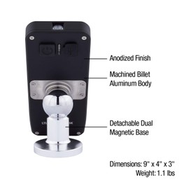 Luna Tech, ALUMINATOR Pocket Light, Rechargeable, Waterproof, Detachable Dual Magnetic Base, Machined Billet Aluminum, Includes Micro USB & Adapter