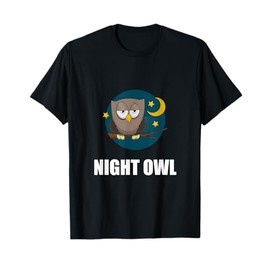 Night Owl Moon Cartoon Funny T-Shirt T-Shirt