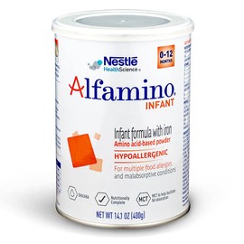 Alfamino Hypoallergenic Amino Acid Based Infant Formula w/ Iron, Formula for Cow’s Milk Protein Allergy, 14.1 Ounces (Packaging May Vary)