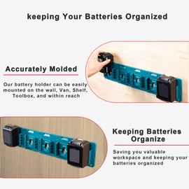 (5 Pack) Battery Holder Fit for Makita 18V Battery, Wall Mount Batteries Storage Organizer for Work Van, Shelf, Toolbox for BL1860 for BL1850 for BL1840 BL1830 BL1860 BL1850 BL1840
