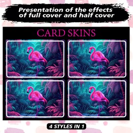 Peacoblue Credit Debit Card Skin Sticker Cover Colorful Flamingo and Forest, Waterproof Scratch-Resistant and Attractive Card Decal Custom 4 Styles for Credit, Debit, Transportation Card