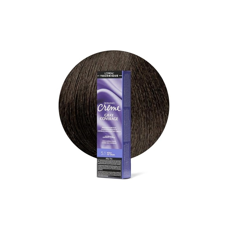 L'oreal Excellence Creme Permanent Hair Color, Medium Ash Brown No.5.1,