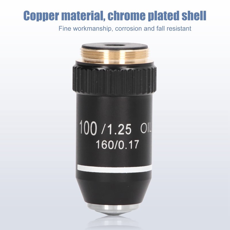 Microscope Objective Lens, 100X Magnification Lens Fine Workmanship 20.2mm Interface