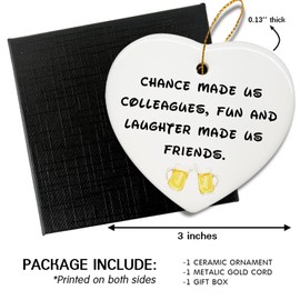 Chance Made Us Colleagues, regalos para compañeros de trabajo, regalos de amistad para colegas, regalos de cerámica para colgar ornos, regalos de cumpleaños para compañeras de trabajo y mujer