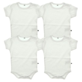 Pippi Unisex Baby Shaping Body Romper (Pippi 4er Pack Baby Body mit Aufdruck, Kurzarm) - White (white 100), size: 50