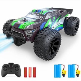 EpochAir High-speed remote control car | 20km/h Super durable design Equipped with 2 1000mAH batteries Ideal birthday gift and holiday gift for children aged 3-8 - Color: Green