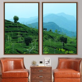 SIGNWIN 2 Piece Framed Canvas Wall Art Greenlands Canvas Prints Home Artwork Decoration for Living Room,Bedroom - 16"x24"x2 Panels