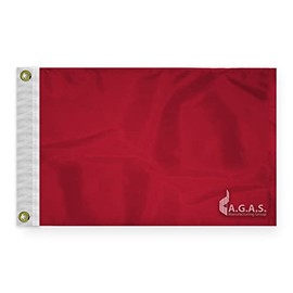 AGAS Protest Flag - 12 x 18 Inch - Printed 200 Nylon - Stitched Edges - Brass Grommets Canvas Heading - Solid Red Nautical Flag.