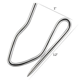 58 Pcs Metal Curtain Hooks, Nydotd Silver Rustproof Stainless Steel Plated Nickel Hooks Heavy-Duty Offset Pin-On Drapery Hooks for Window Curtain, Door Curtain and Shower Curtain(1.2" x 1")