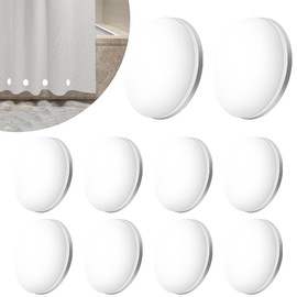 HAIKING Shower Curtain Magnets, 10 PCS White Round Plastic Covered Heavy Duty Curtain Magnets for Avoid Curtain Liner Blowing Around (4cm/1.57in)