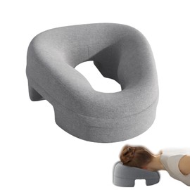 Narottl Face Down Pillow for Massage - Ergonomic Memory Foam Massage Face Pillow with Detachable Cover for Bed, Stomach Sleeping, Prone Sleepers, Post-Eye Surgery Recovery, and Beach Tanning (Grey)