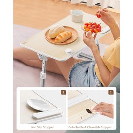 Laptop Desk Table, SAIJI Adjustable Laptop Stand, Portable Lap Desks with Foldable Legs, Notebook Standing Breakfast Tray Reading Desk for Sofa Couch Bed Floor (Teak,Medium Size)