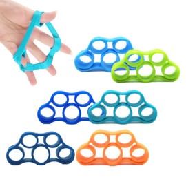 GWAWG Finger Strengthener 6 Pieces Strength Trainer 3 Resistance Levels Hand Grip Stress Relief Strength Increase