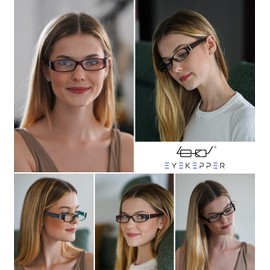 Eyekepper 10 Pack Reading Glasses Spring Hinges Design Thick Arms Rhinestone Crystals Readers Women +4.00