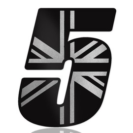 SkinoEu Race Number Car Moto Vinyl Sticker United Kingdom UK Flag Black Silver Sticker Motorcycle Motocross Motorsport Racing Number Tuning 5N 335