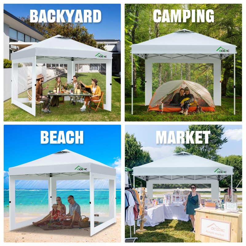 Acepic Clear Canopy Sidewalls for 10x10 Pop Up Tent, Transparent