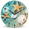 SPUNKER Wall Clock,Beach Seashell Starfish Kitchen Wall Clock,Coastal Clocks 10