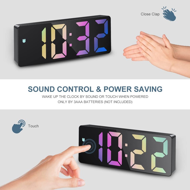 Upgraded Digital Alarm Clock, LED Clock for Bedroom, Electronic Desktop