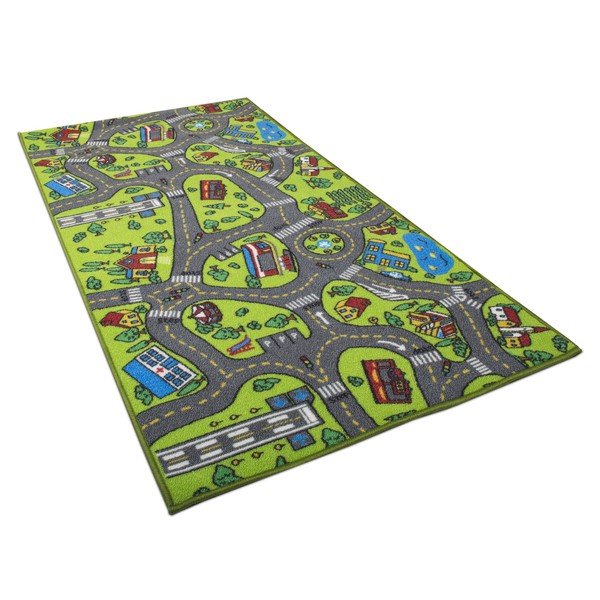 Kids Carpet Playmat Rug City Life Great for Playing with Cars and Toys - Play Learn and Have Fun Safely - Kids Baby Children Educational Road Traffic Play Mat for Bedroom (Large 60" x 32" inches!)