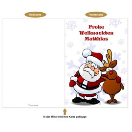 Giant DIN A4 Christmas Card Christmas Time Extra Large - Text Can Be Changed - Includes Envelope