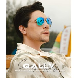 QALLY Aviator Sunglasses Polarized Sun-Glasses: Aviators Sunglasses for Men Women with UV Protection for Driving