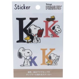 S&C Snoopy [Heat Resistant Water Resistant Initial Sticker] Decoration Sticker/Alpha Belt K Peanuts