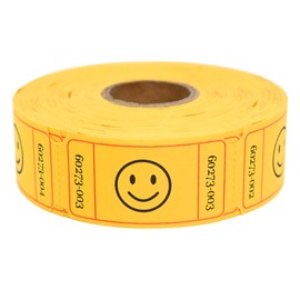 L LIKED 500 Raffle Tickets, Smile, Yellow (6 Color Selection), Single Roll, Ticket for Events, Entry, Class Reward, Raffle & Prizes