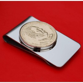 US 2012 Presidential Dollar BU Unc Coin Stainless Steel Silver Money Clip NEW - Chester A. Arthur (1881−1885 Years Served)