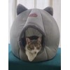 XL Gray Plush Cat Cave Bed for Indoor Cats –