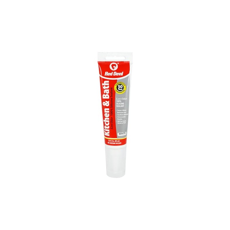 Red Devil 0883 Kitchen & Bath Low Odor 100% Silicone