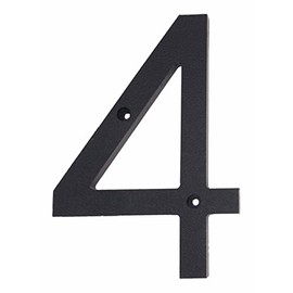 Pearl Sign Co. Black 8" Floating House Address Number 4, Large Modern Style