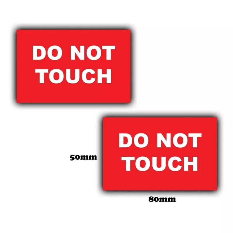 15-Pack - Do Not Touch Safety Vinyl Sign Stickers -