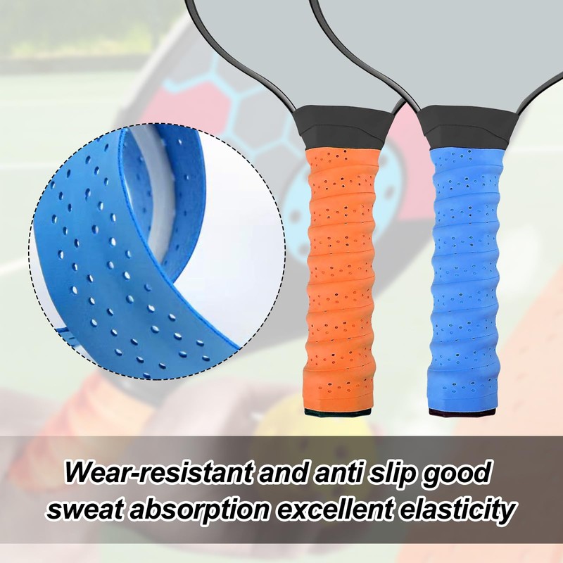 6Pcs Pickleball Paddle Grip Tape, Pickleball Anti-Slip Perforated Super Absorbent