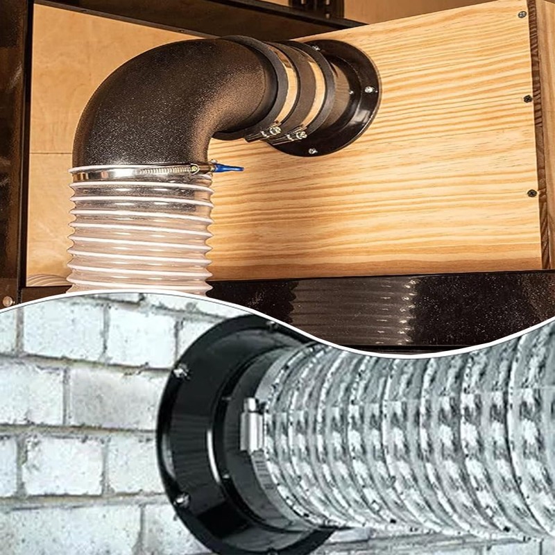 Coehaopike Straight Pipe Flange Duct Connector Duct Connector Straight Pipe